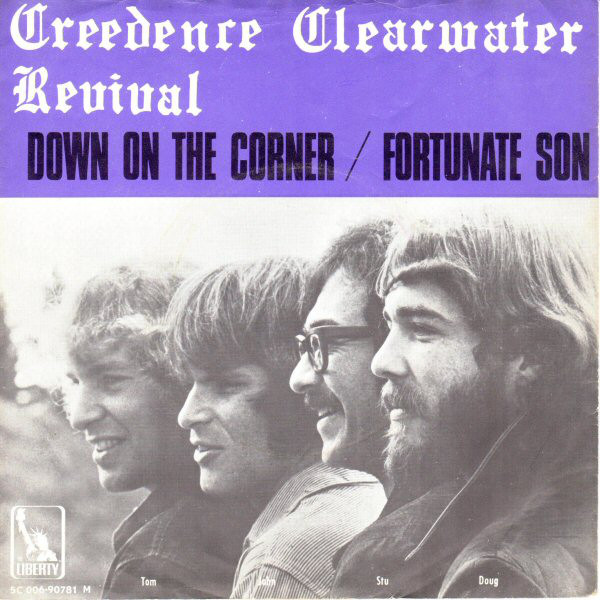 Creedence Clearwater Revival 'Down On The Corner' Black T-Shirt - 100% Cotton Band Tee (Medium)