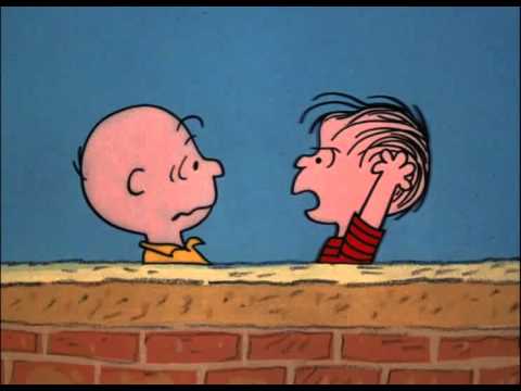 Charlie Brown and Linus at the Wall