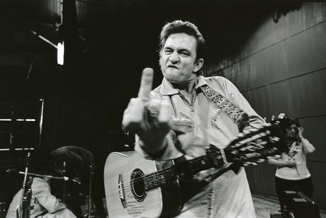 Johnny Cash Flipping Bird
