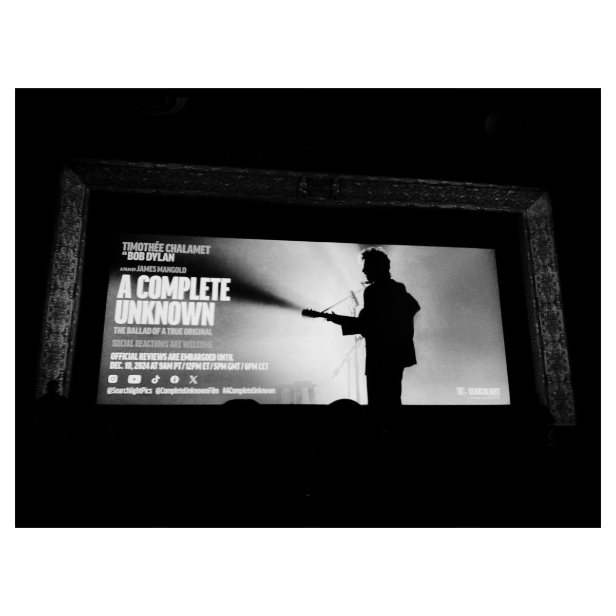 A Complete Unknown… private movie&nbsp;showing